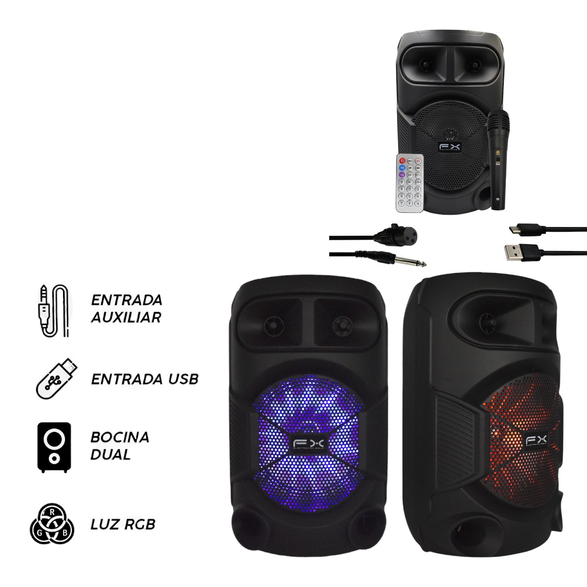 QS-801P BOCINA BLUETOOTH DE 8 PULGADA RGB