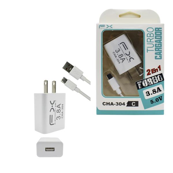CHA-304 CARGADOR COMPLETO TIPO C 3.8A