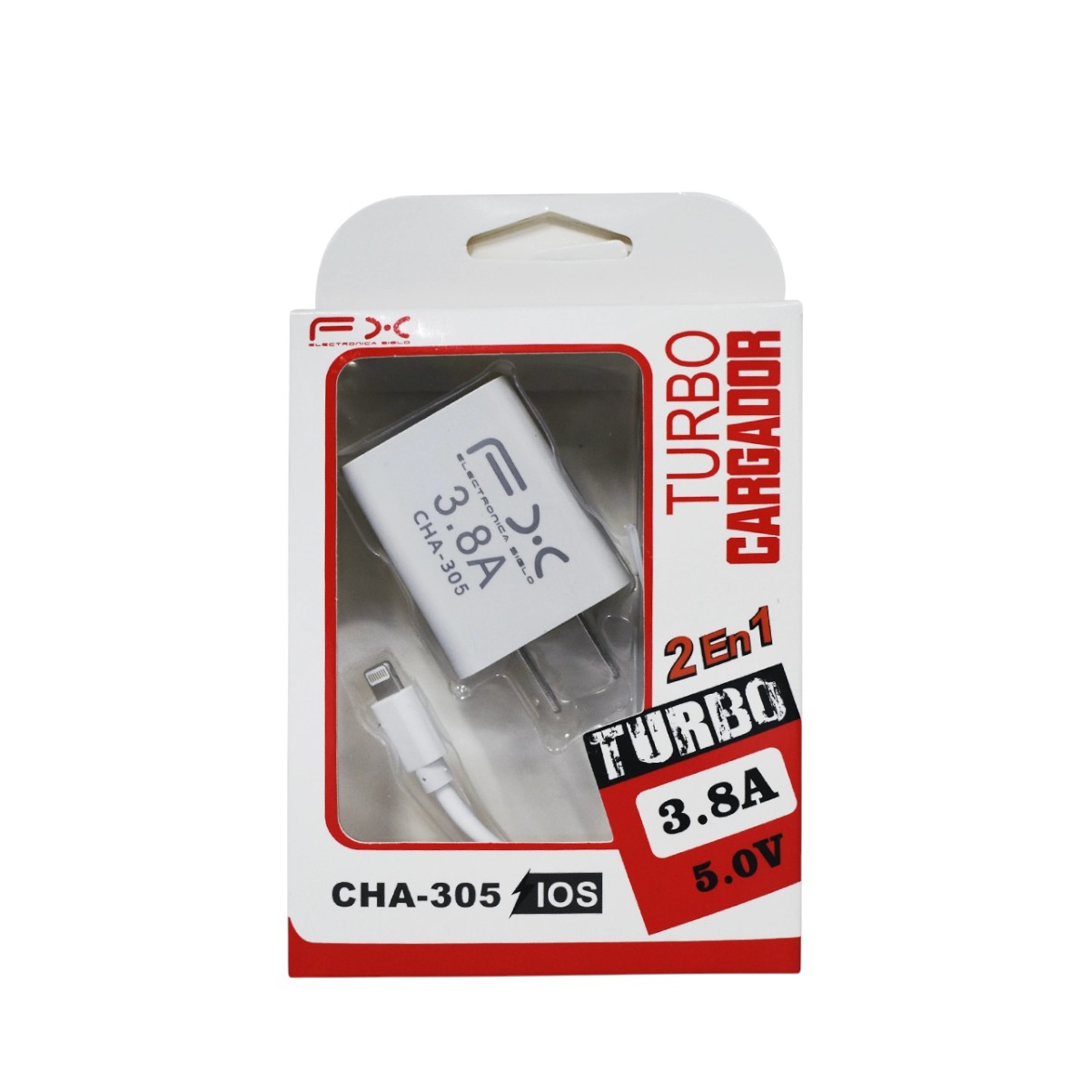 CHA-305 CARGADOR COMPLETO IPHONE 3.8A