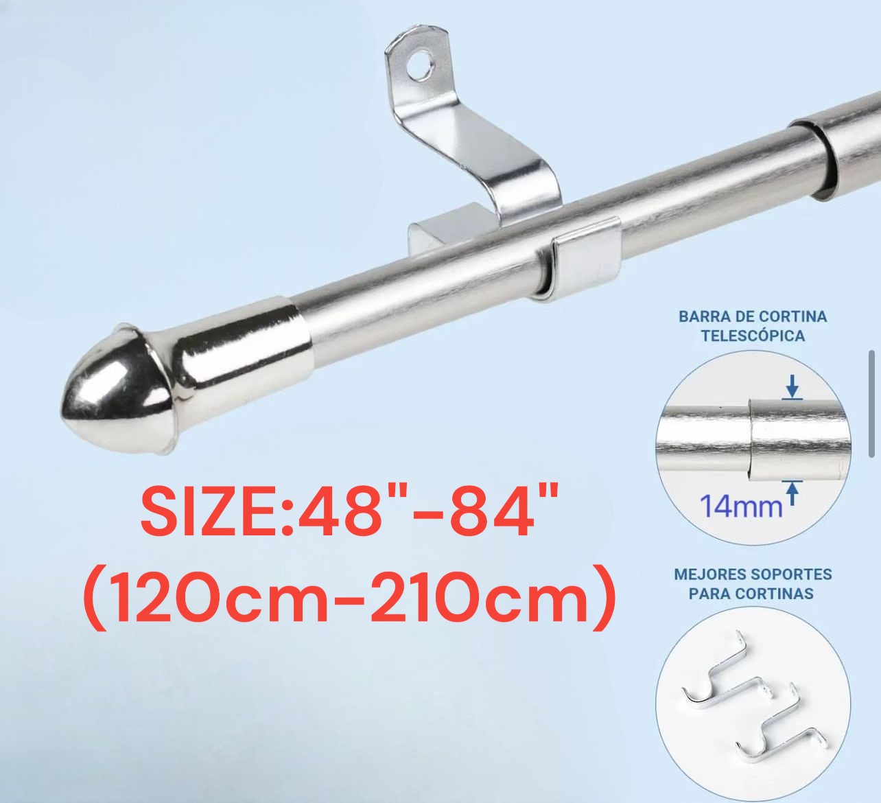 FXY-631 GR.2m PALO DE CORTINA PLATEADO