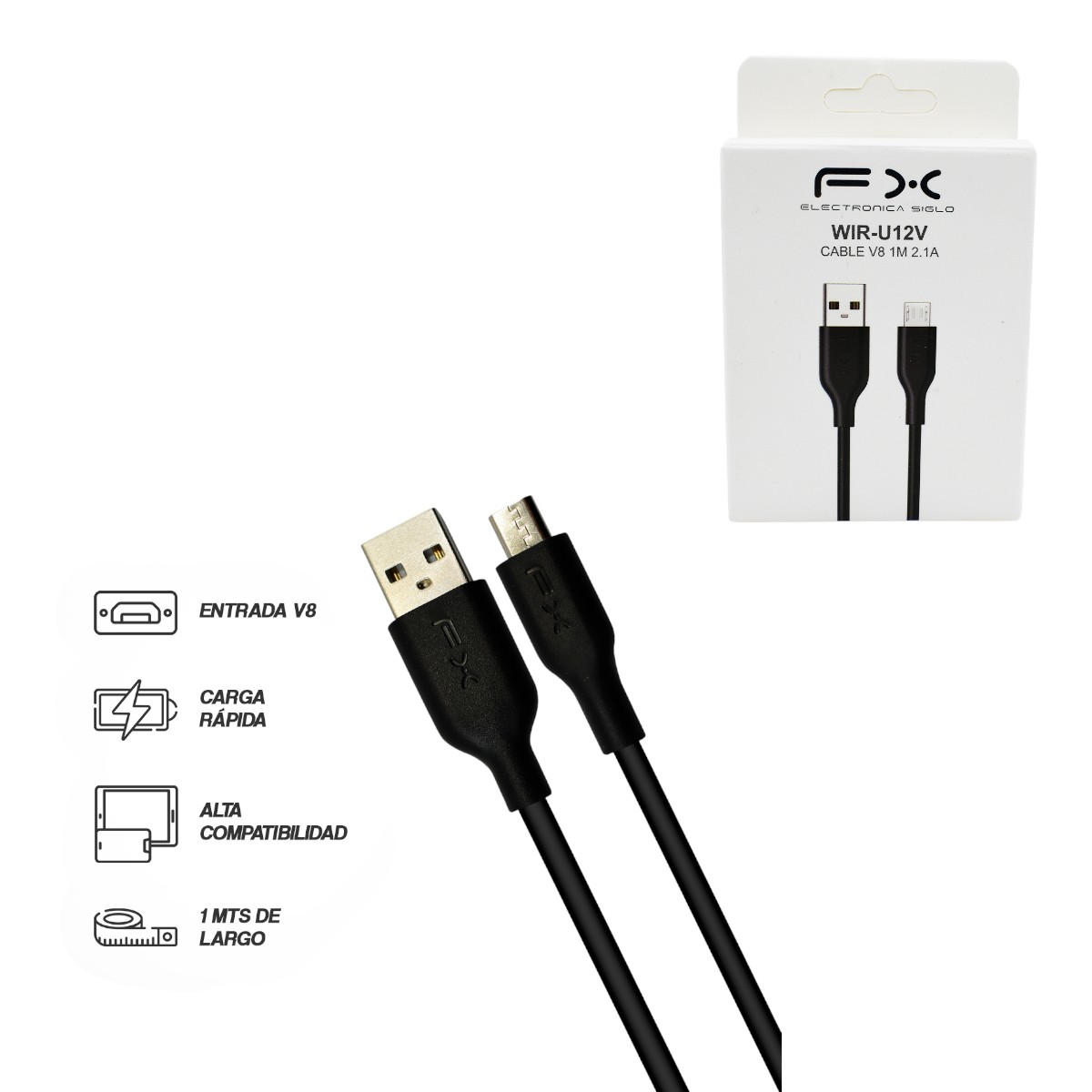 WIR-U12V CABLE DE V8 1m