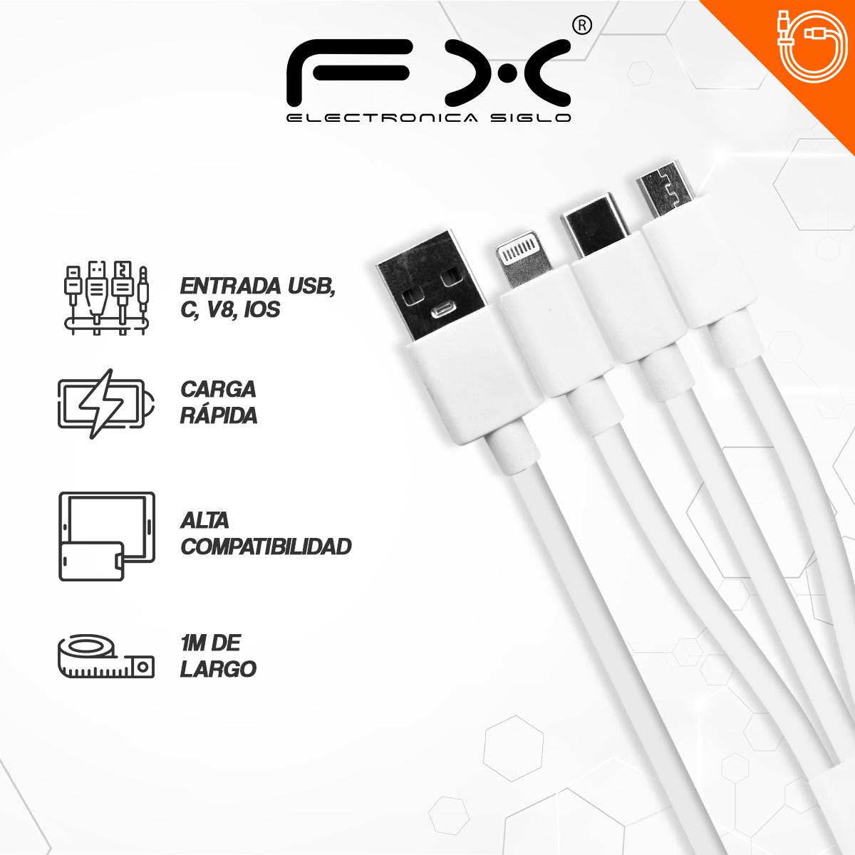 WIR-M3N1 CABLE DE CARGA 3 EN 1 WIRM3N1