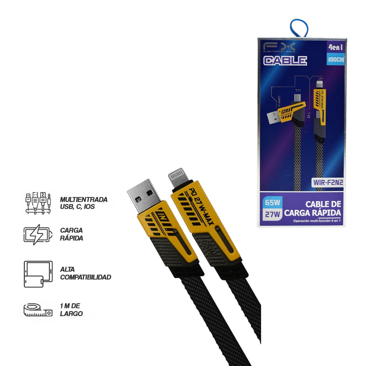 WIR-F2N2 CABLE DE CARGA 4 EN 1 WIRF2N2