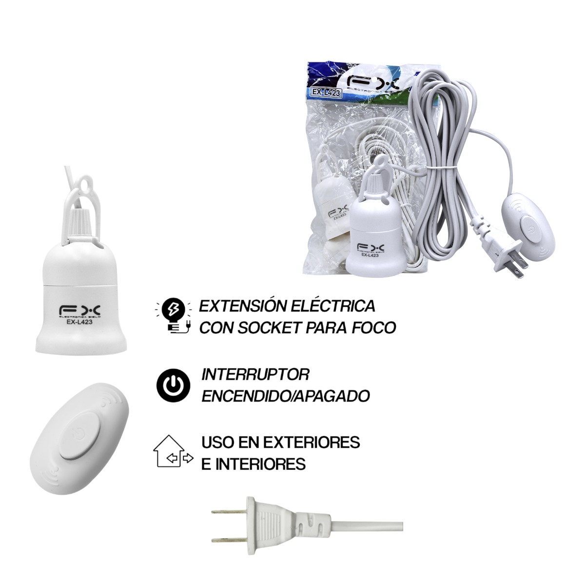 EX-L423 CABLE DE EXTENSION DEL CABEZAL DE LA LAMPARA EXL423
