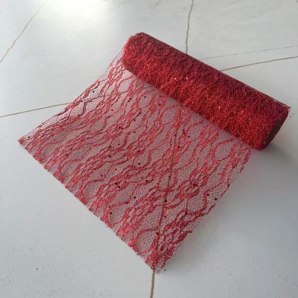FXY-5586 MALLA EN ROLLOS DECORATIVO ROJO BRILLAS 24CM*4.5   FXY5586