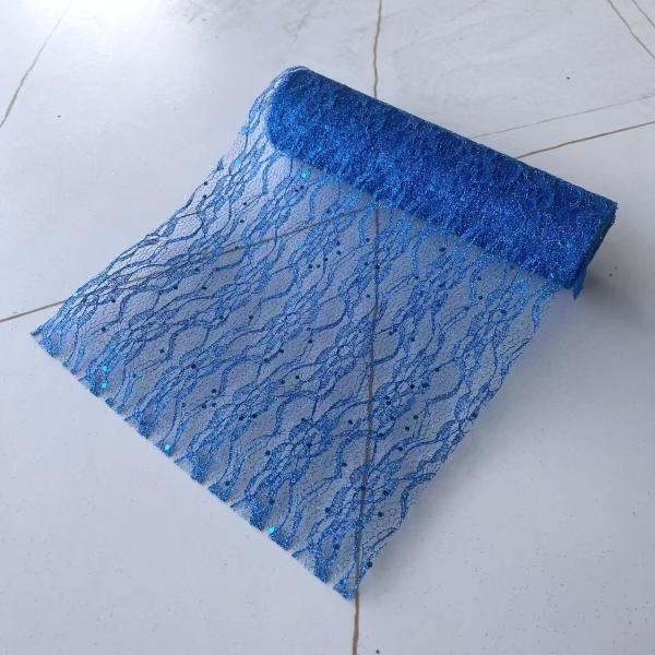 FXY-5591 MALLA EN ROLLOS DECORATIVO  AZUL BRILLAS 24CM*4.5   FXY5591