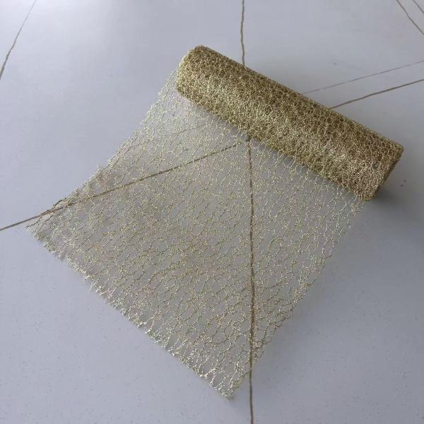 FXY-5598 MALLA EN ROLLOS DECORATIVO  DORADO BRILLAS 24CM*4.5   FXY5598