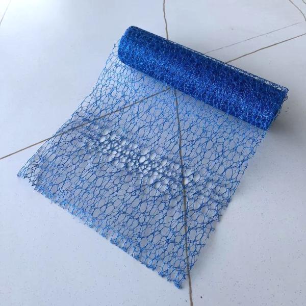 FXY-5602 MALLA EN ROLLOS DECORATIVO  BRILLAS AZUL 24CM*4.5   FXY5602