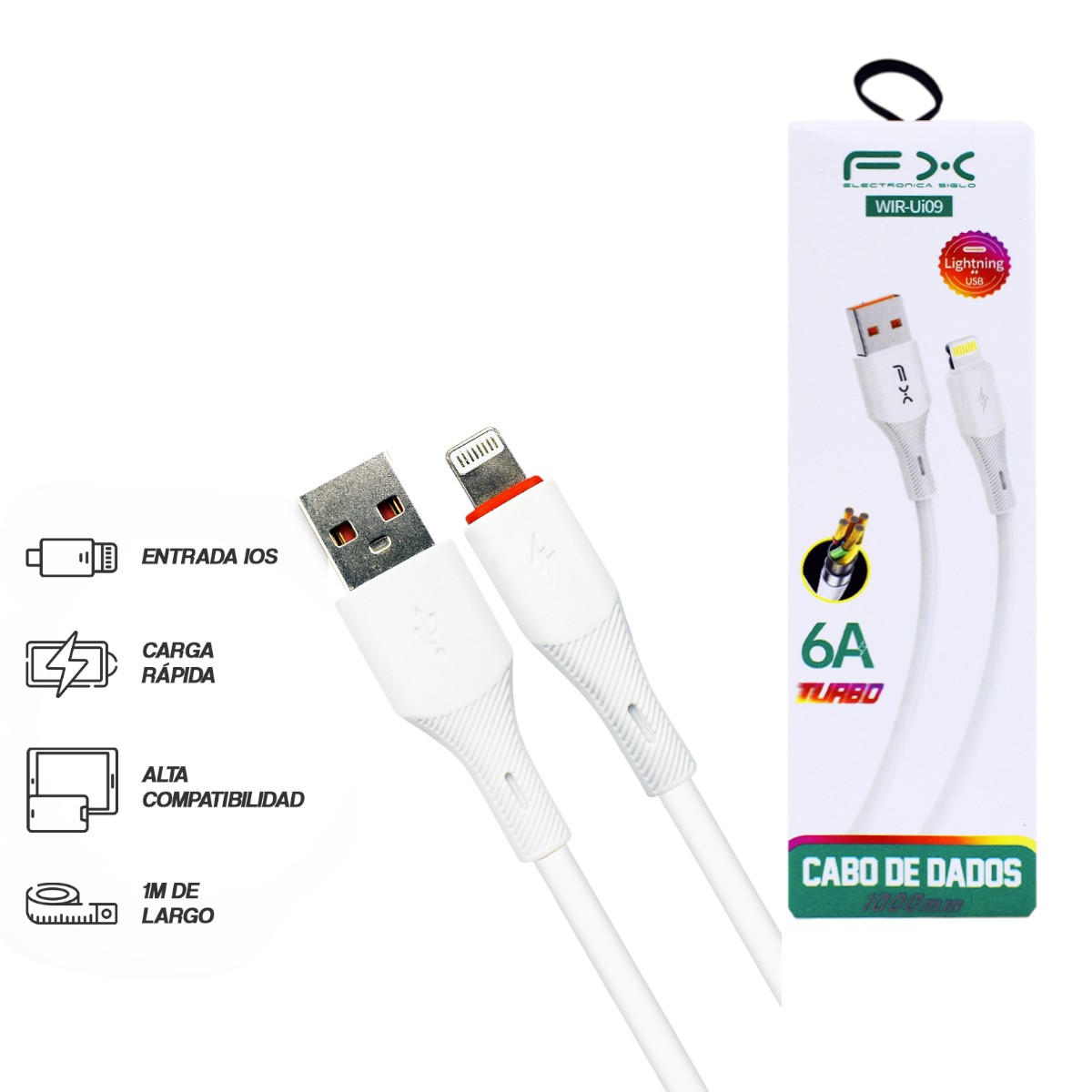 WIR-UI09 CABLE DE IPHONE 1m WIRUI09