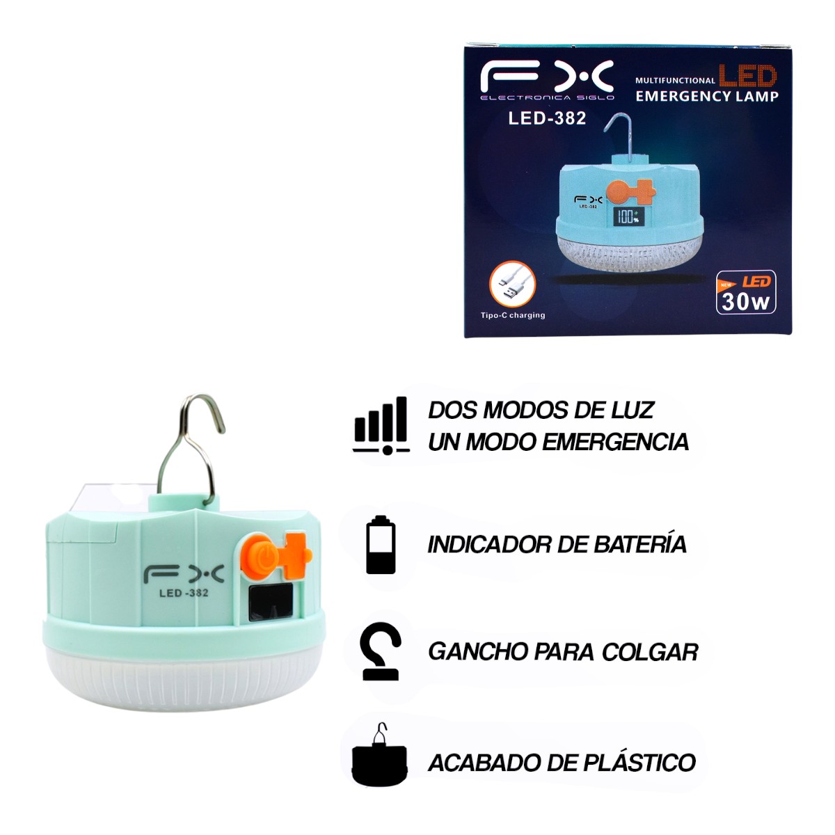 LED-382 BOMILLO DE EMERGENCIA 30W LED382