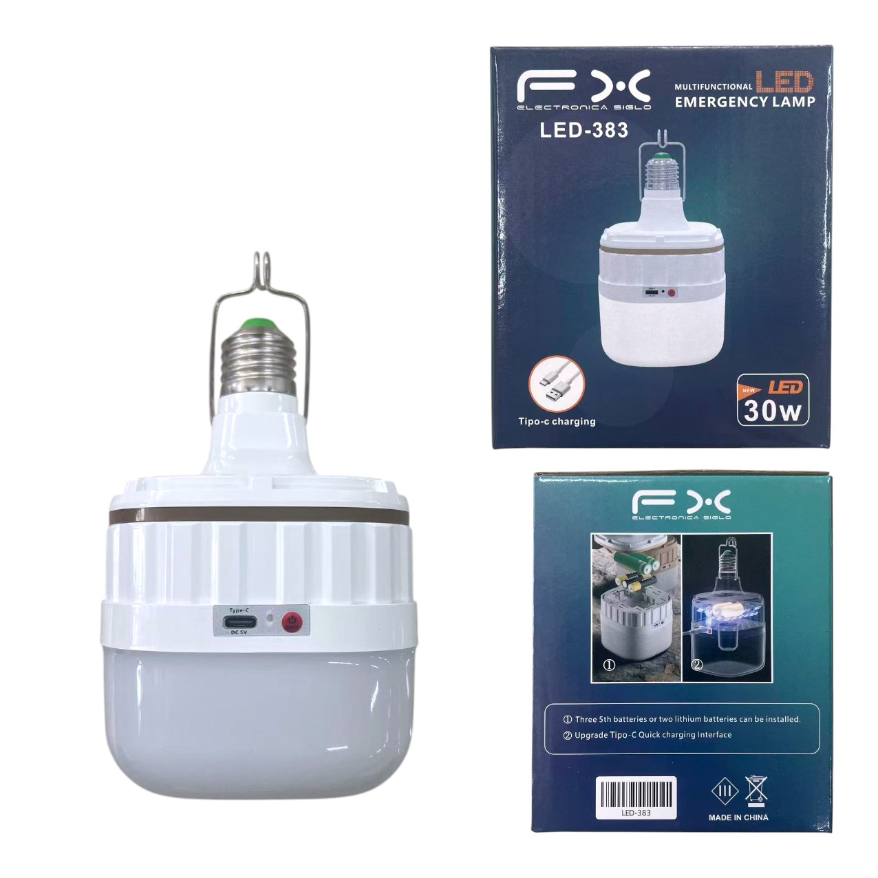 LED-383 BOMILLO DE EMERGENCIA 30W LED383