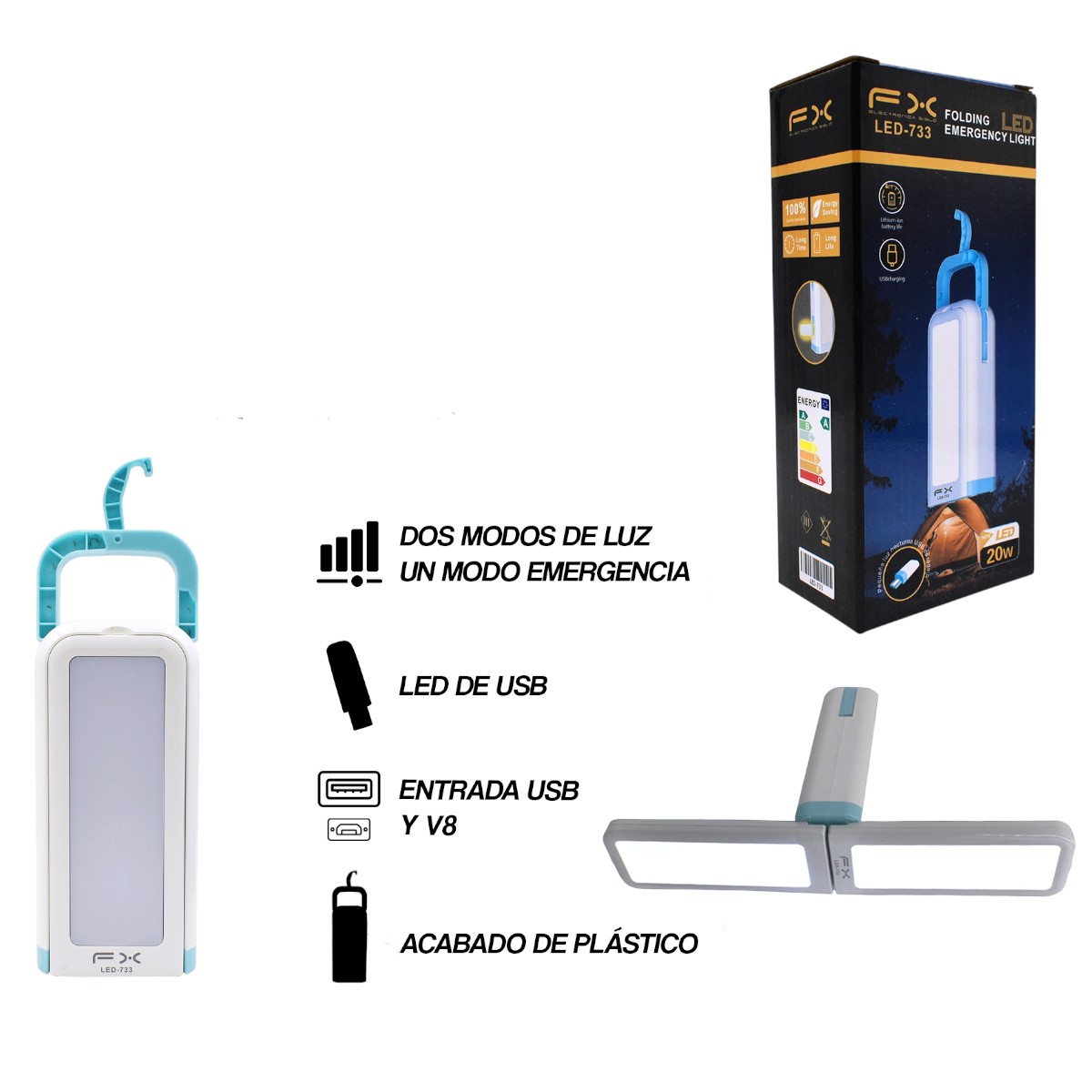 LED-733 LAMPARA DE EMERGENCIA 20W LED733