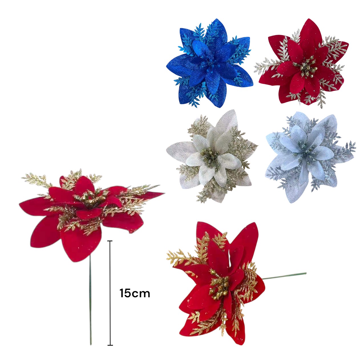 FXY-5364 FLORES DE NAVIDAD 15cm FXY5364