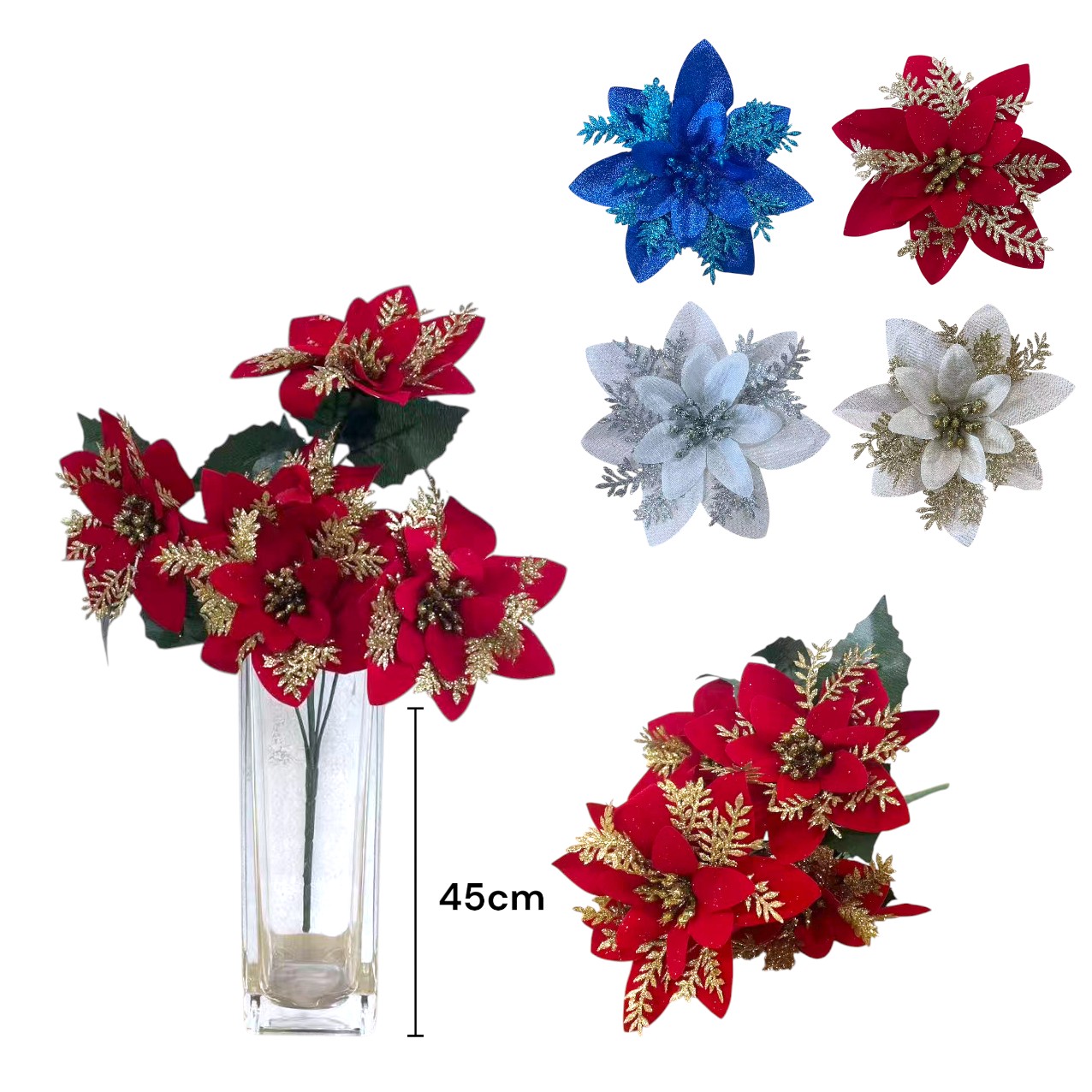 FXY-5365 FLORES DE NAVIDAD 45cm FXY5365