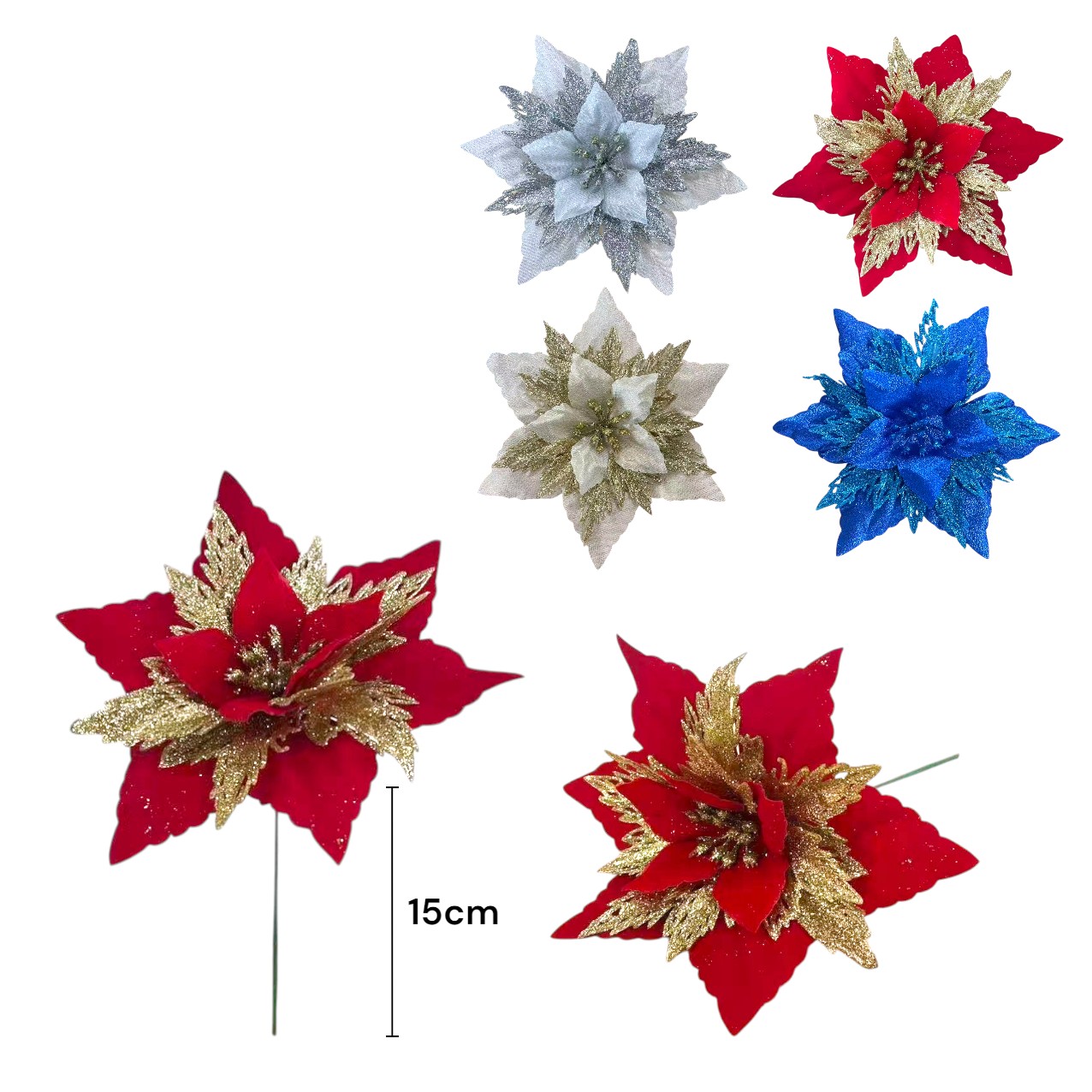 FXY-5366 FLORES DE NAVIDAD 15cm FXY5366