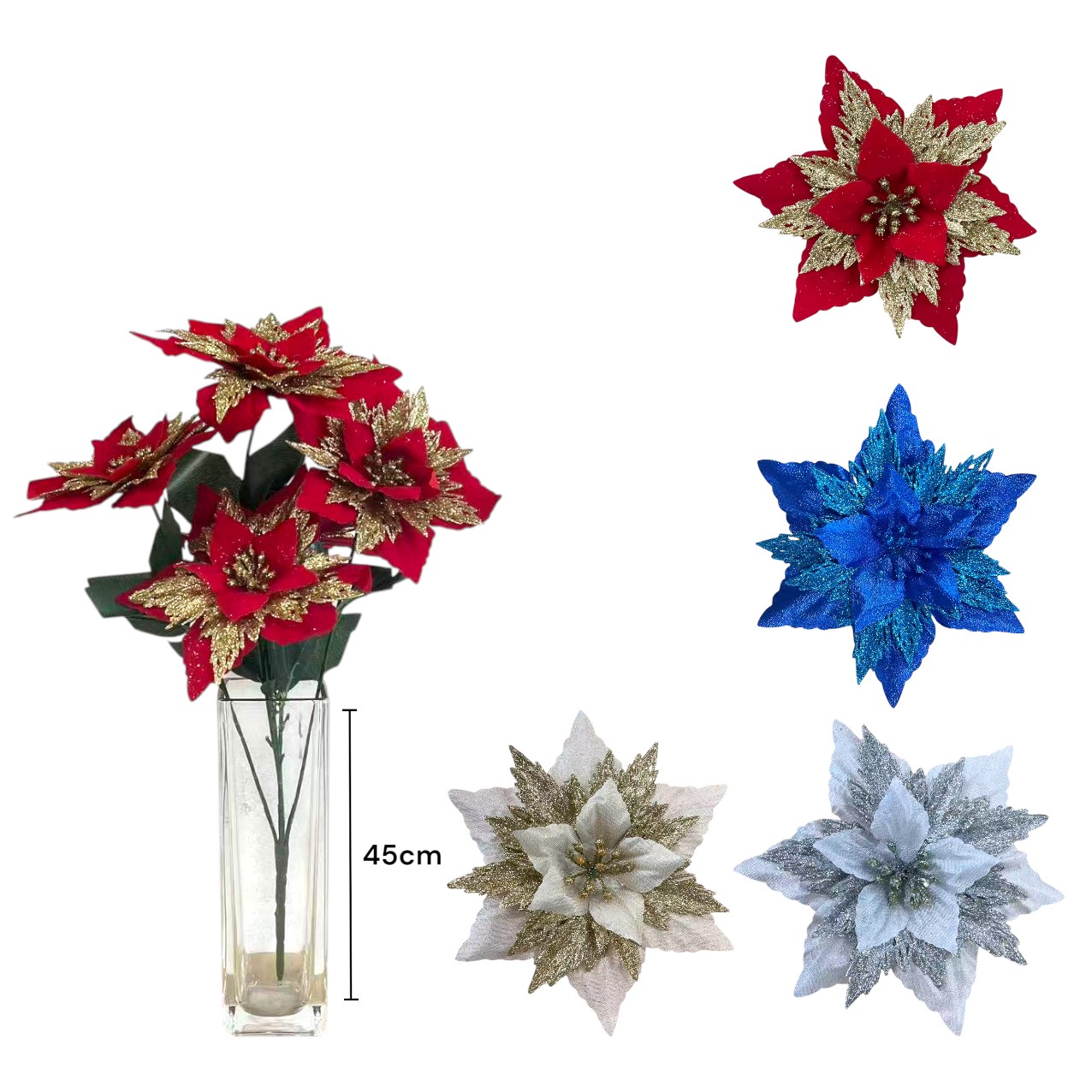 FXY-5367 FLORES DE NAVIDAD 15cm FXY5367