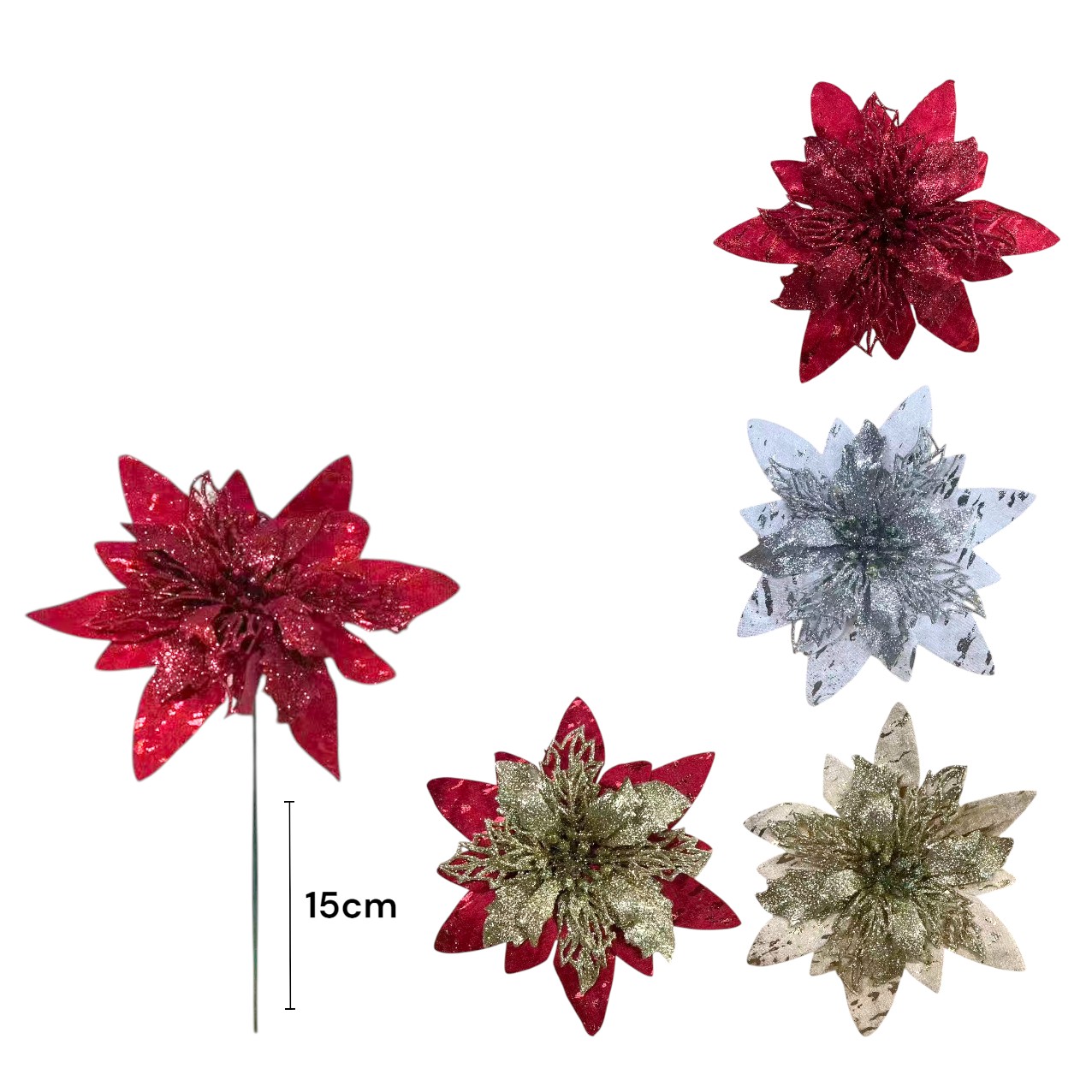 FXY-5369 FLORES DE NAVIDAD 15cm FXY5369