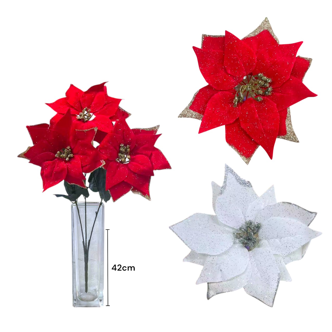 FXY-5373 FLORES DE NAVIDAD 42cm FXY5373