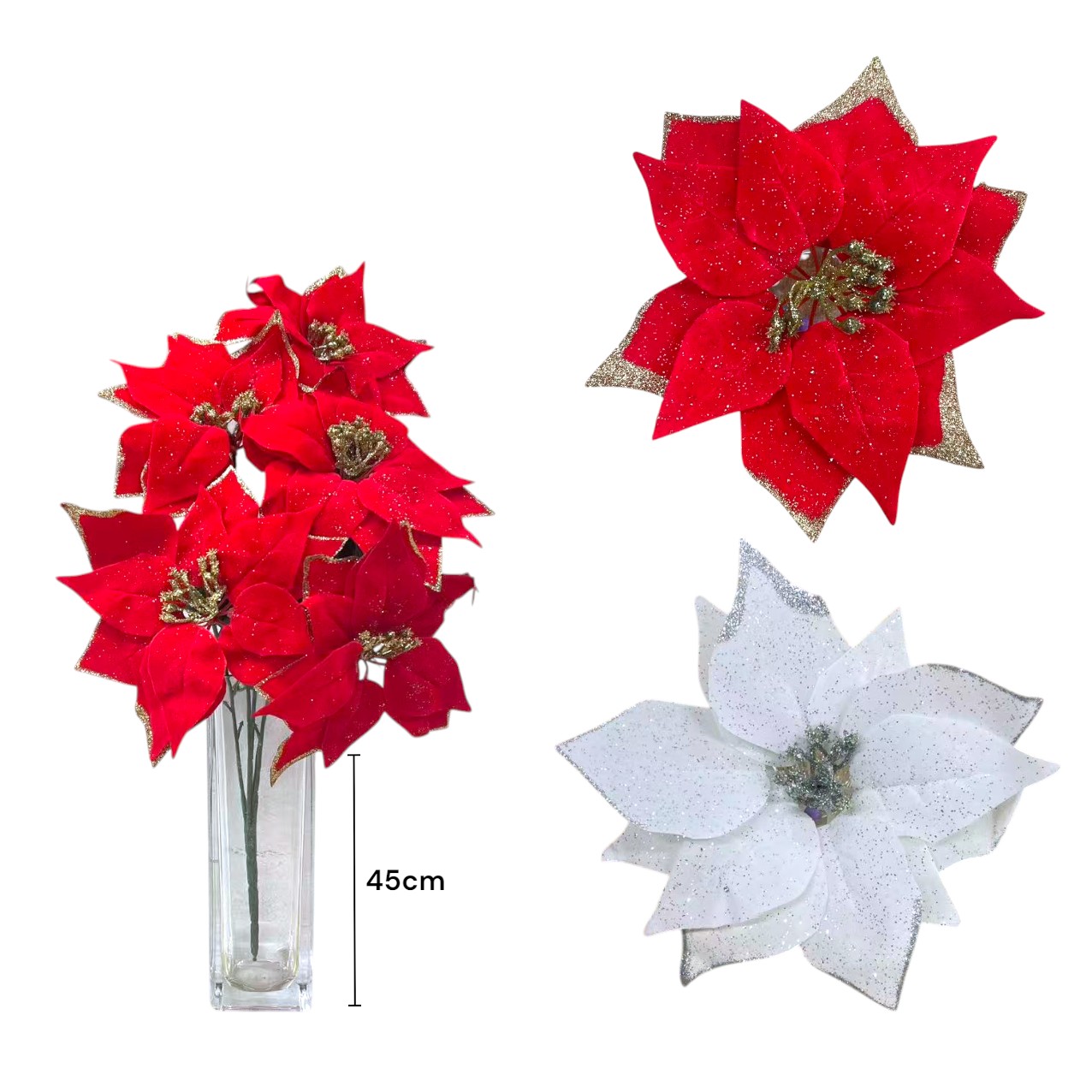 FXY-5374 FLORES DE NAVIDAD 45cm FXY5374