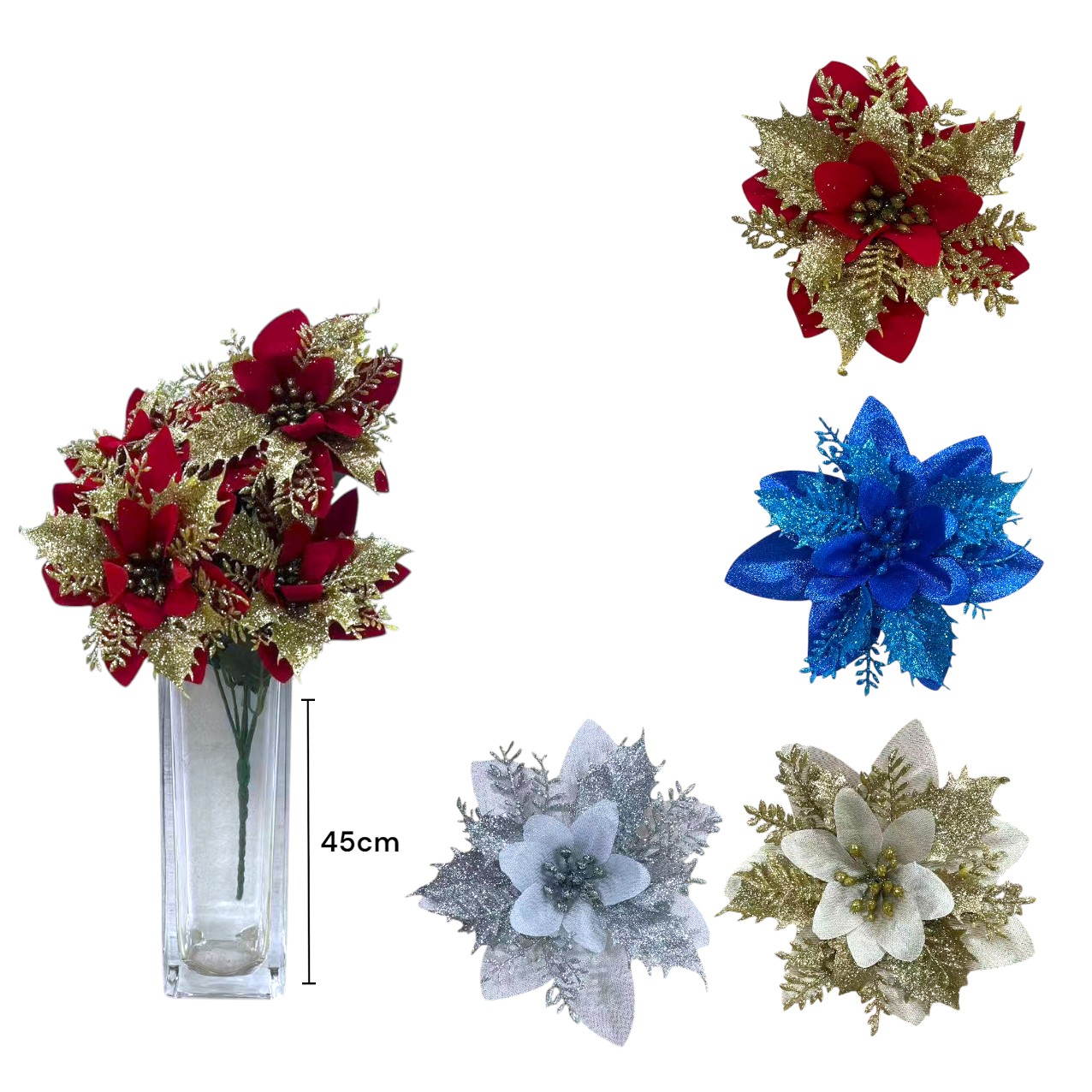 FXY-5375 FLORES DE NAVIDAD 45cm FXY5375