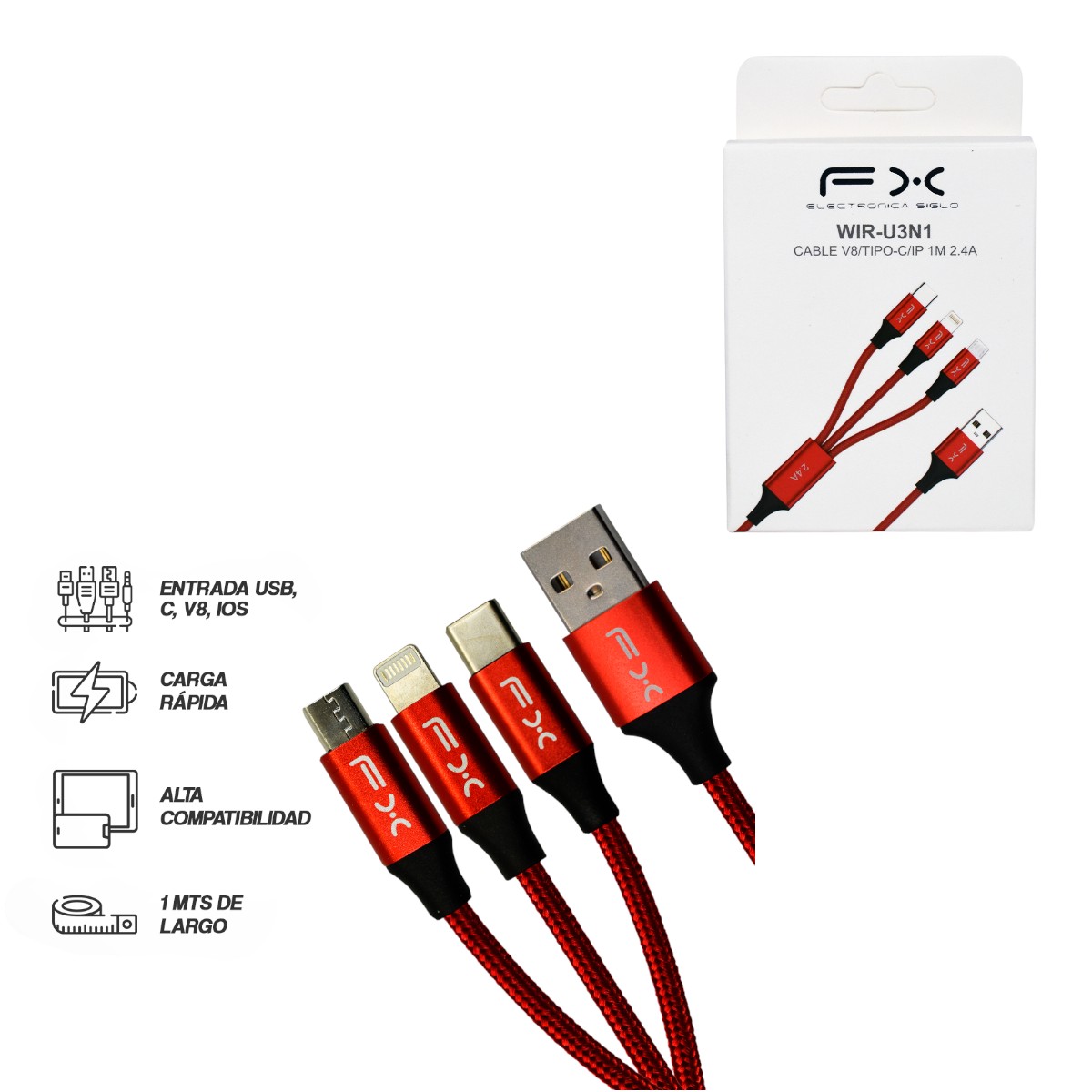 WIR-U3N1 CABLE DE 3in1 WIRU3N1