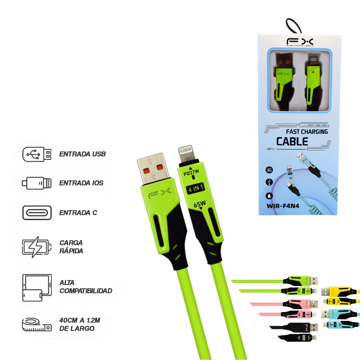 WIR-F4N4 CABLE DE MULTIUSO Tipo-C/IOS WIRF4N4