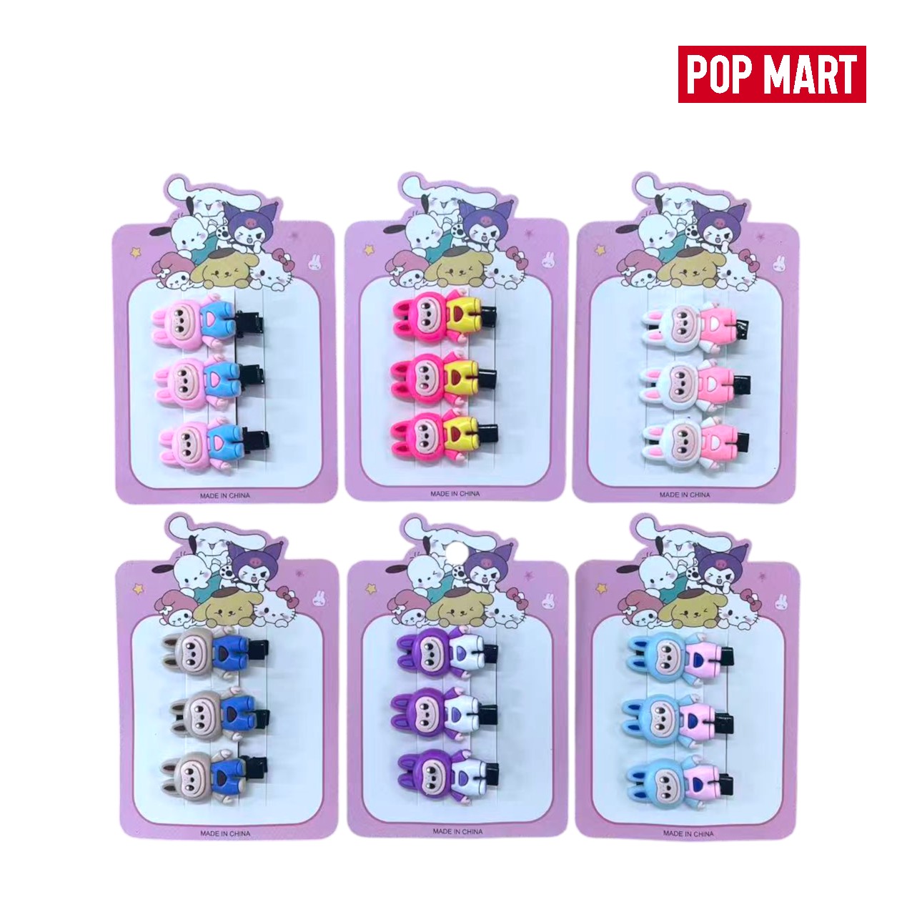 FXY-6204 GANCHOS DE CABELLO LABUBU 3pcs FXY6204