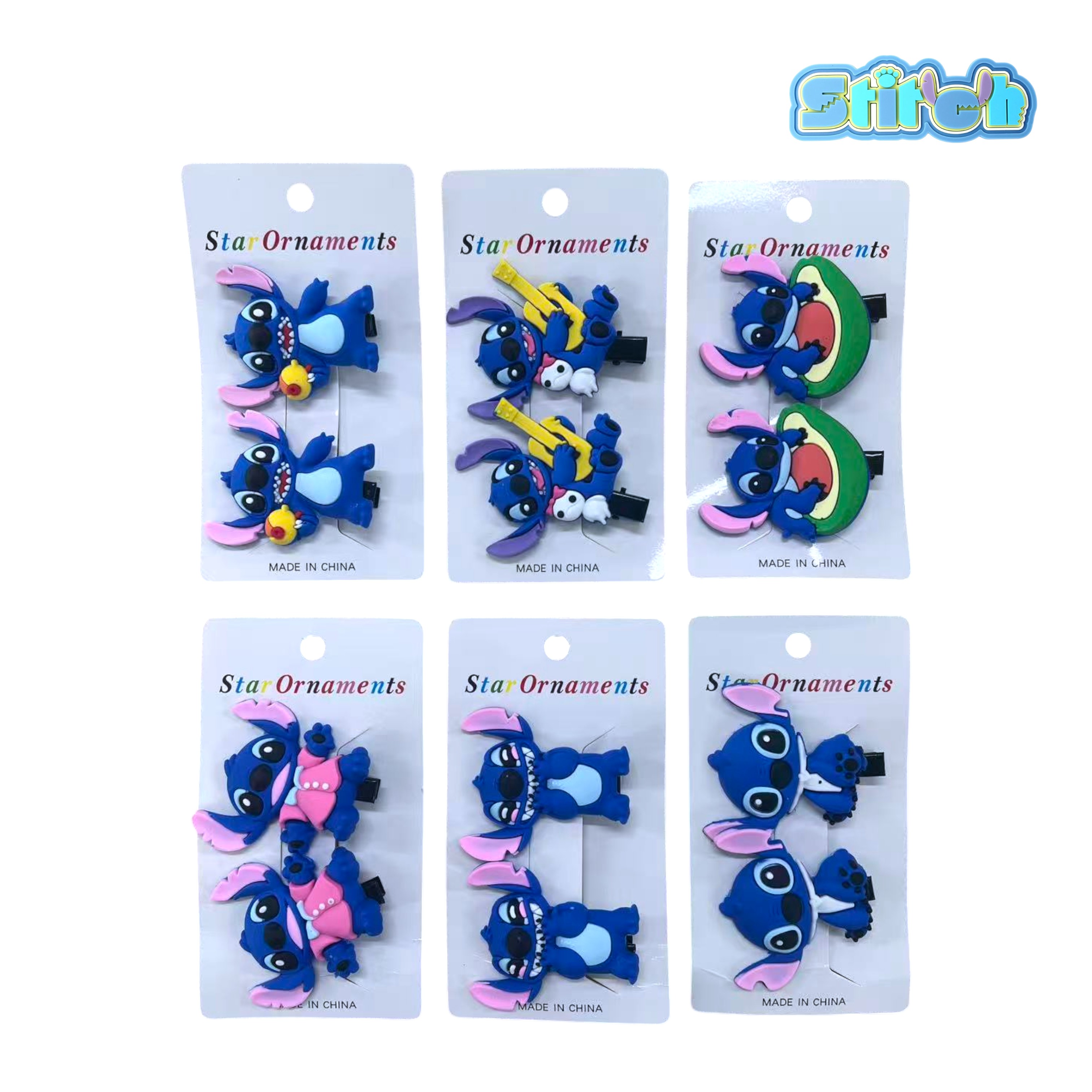 FXY-6214 GANCHOS DE CAEBLLO STITCH 2pcs FXY6214